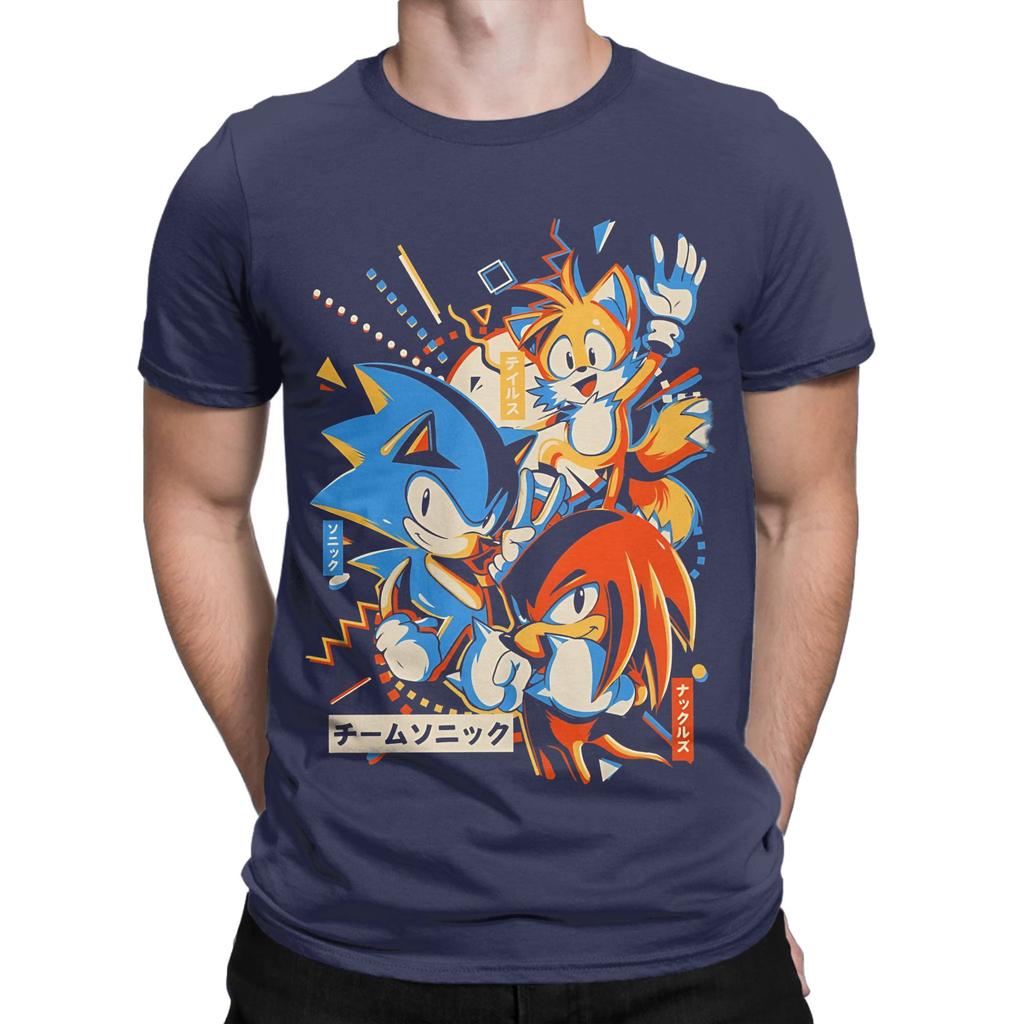M Team Graphic Funny 100 Cotton TShirt Ssonic The Hedgehog Tops Tees For Unisex