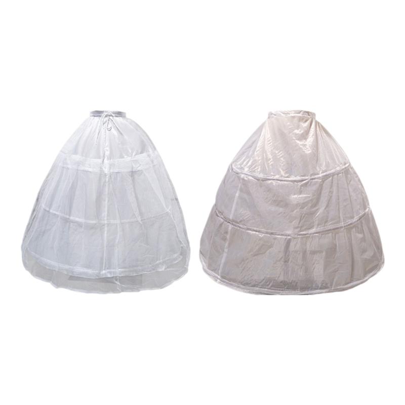 Bride Gown Petticoat with 3 Hoops Support Elastic Waist Band Tulle Underskirt for Wedding Dress and Evening Gowns