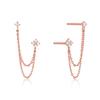 Fashionable Chain Synthetic Zircon Earrings, Elegant and Minimalist Eye-catching Jewelry, Suitable for Daily Wear and Gift Giving