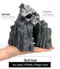 Aquarium & Reptile Landscape: Rockery, Cave, & Hiding Decor - Resin Skull & Human Face