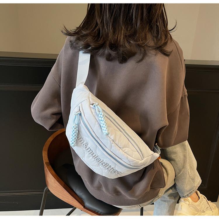 Cotton Pouch Bag For Girls With Zipper Closure And Phone Pocket For Casual Travel