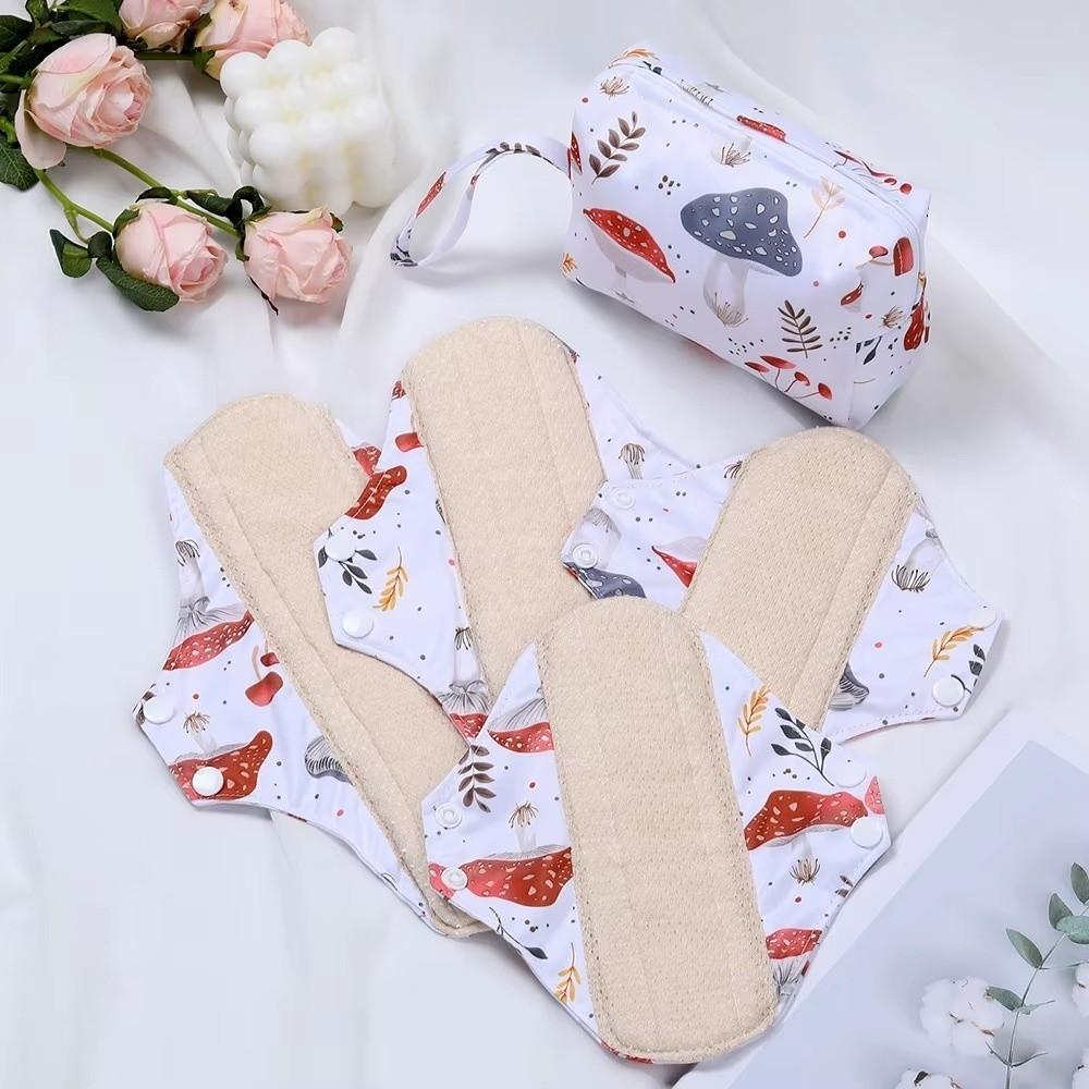 5Pcs/Set Cotton Sanitary Napkins Reusable Menstrual Pads High Quality Panty Liners