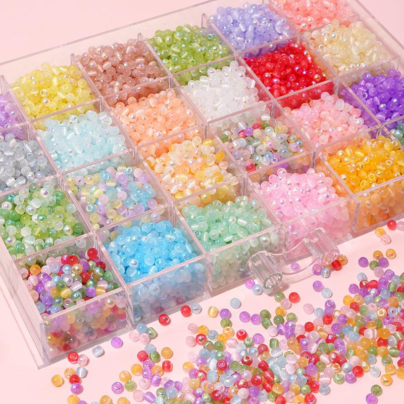 10g Aurora Cat Eye Glass Seed Beads: High-Quality DIY Beading Accessories for Handmade Bracelets