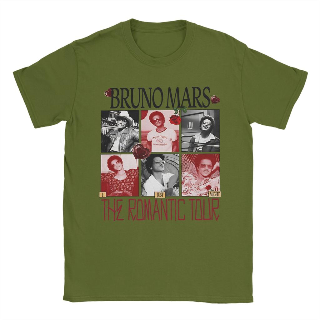 The Romantic Tour Bruno Mars 2026 TShirt Unisex Awesome Pure Cotton Tees Round Neck Short Sleeve T Shirts Summer Clothing