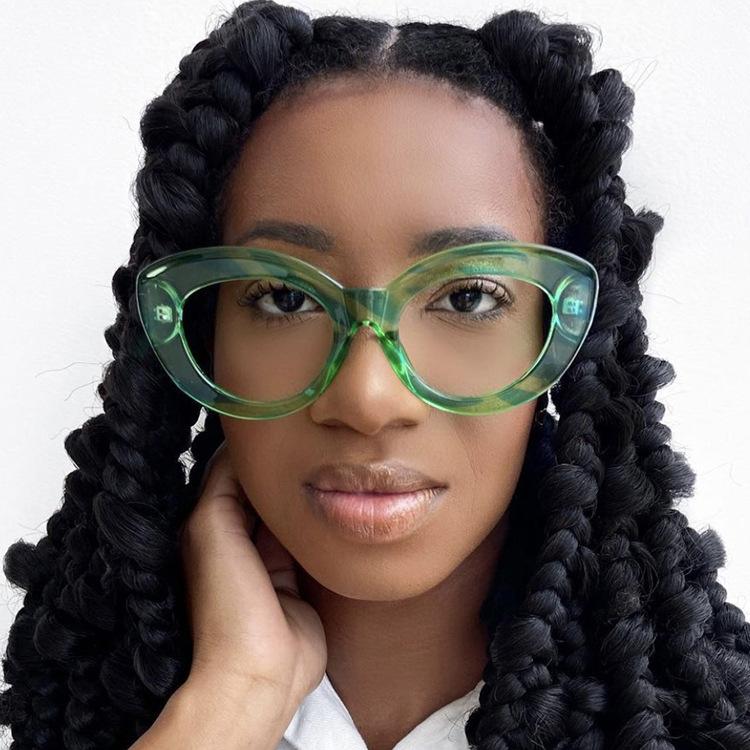 Luxury Anti Blue Light Optical Green Cat Eye Glasses Women Vintage Brand Designer Myopia Prescription Popular Sexy Eyewear Frame