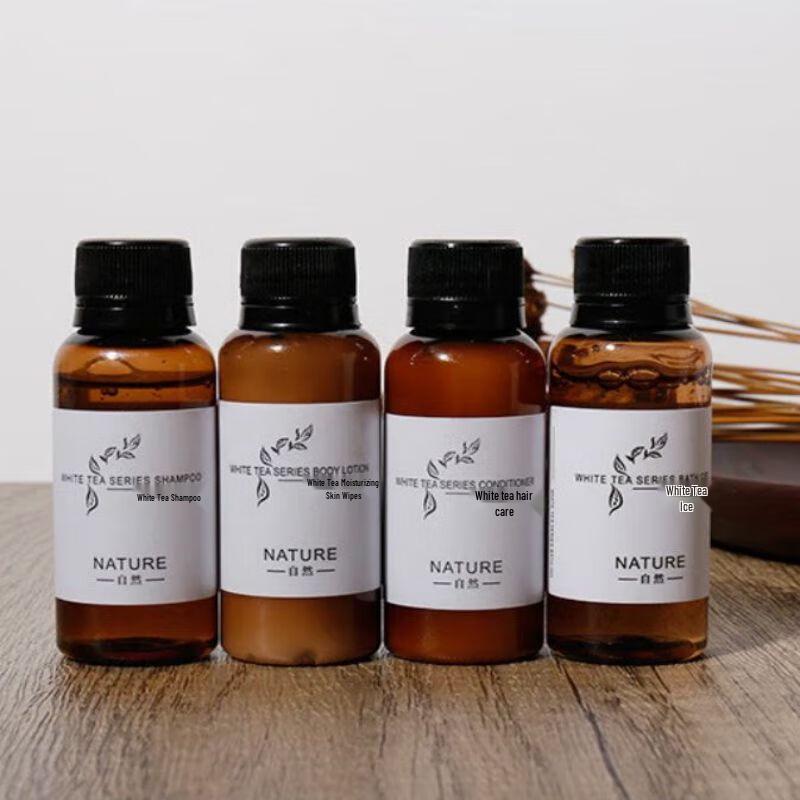 Longpin Disposable White Tea Travel Amenities 100 Bottles x 30ml