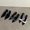 Women Summer Shoes 2025 New Low Heels Slingbacks Shoes for Women Fashion Pointed Slender Heel Pumps Shoes Back Empty Toe Sandals