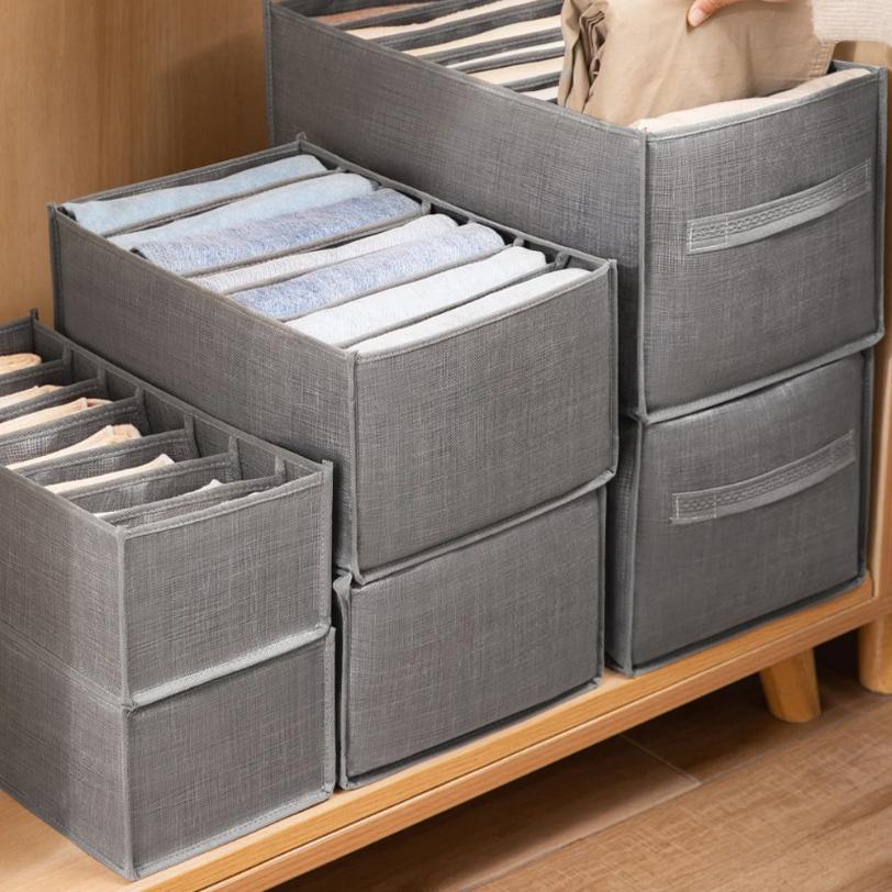 Closets Clothes Organizer Foldable Clothing Jeans Storage Box Closet Drawer  Organizer with Handles Wardrobe Storage Organize