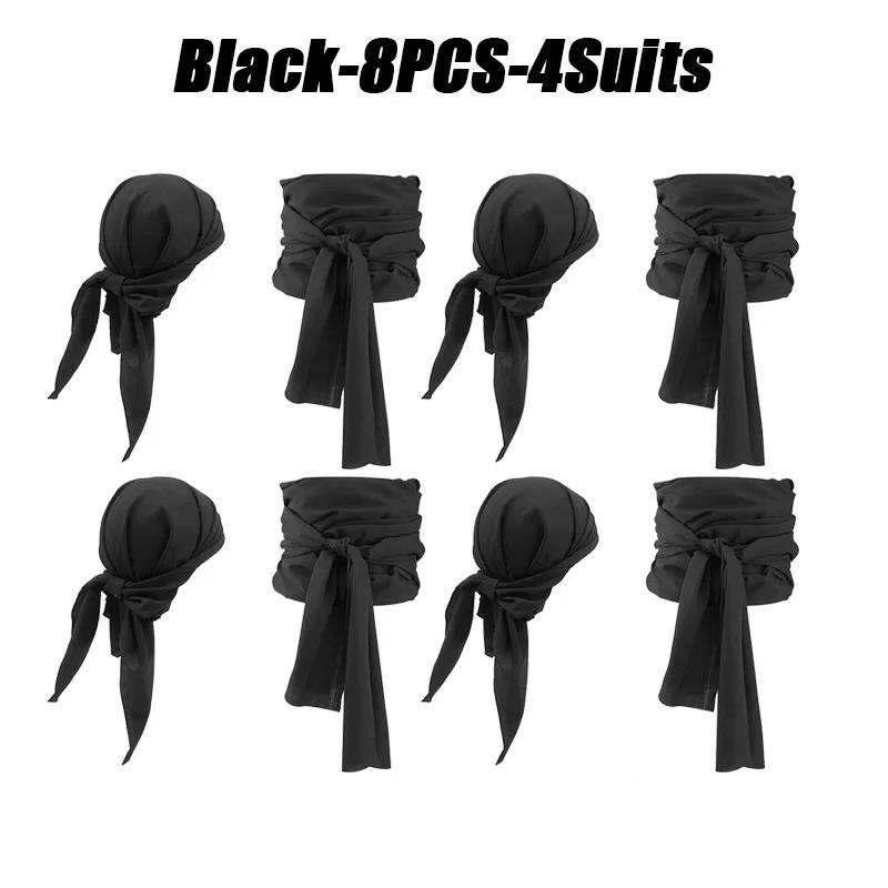 Halloween Pirate Hat Belt Set Costume Hat Belt Unisex Pirate Cosplay Set Vintage Renaissance Hat Belt Lace-up Accessories