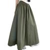 Falda Larga Paraguas para Mujer Streetwear Cintura Elástica Jupes Verano Bolsillo Oversize Falda Casual Suelta Sólida Faldas Maxi