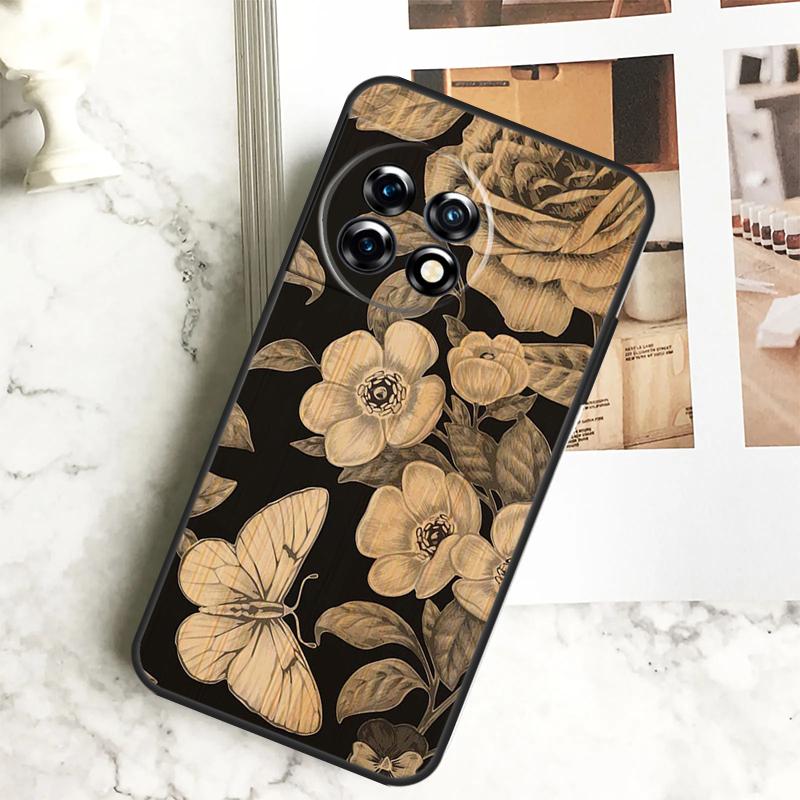 Tree Flower Bamboo Wood Case For OnePlus 12 12R 11 9 10 Pro 10R 9R 8T 10T Nord 3 CE 2 Lite 2T N10 N20 N30 CE4 Cover