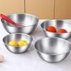 1/4Pcs 17/19/22/24CM Stainless Steel Salad Bowl Multifunctional Cooking Basin Noodle Bowl Round Silver Bowl Outdoor Tableware