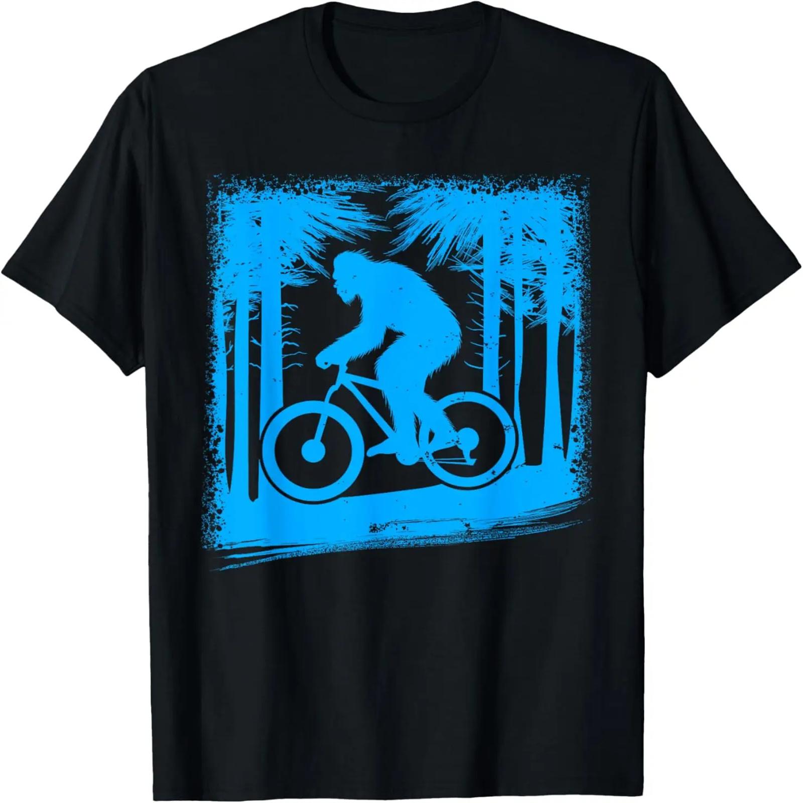 Sasquatch Bicycle Riding Mountain Biking Cycling Funny T-Shirt S чёрный