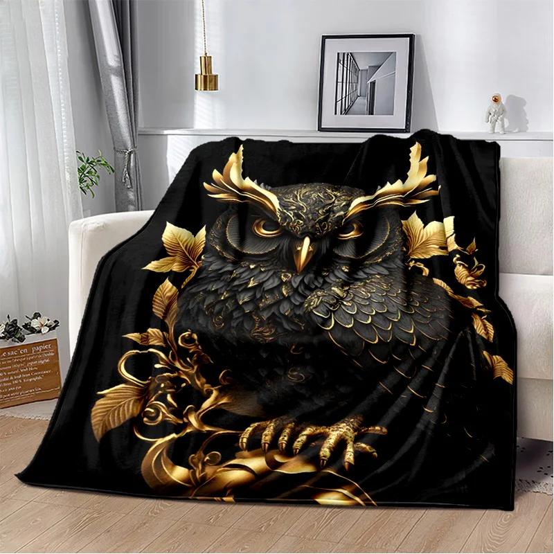 HD Colourful Cute Owl Cartoon Blanket,Soft Throw Blanket for Home Bedroom Bed Sofa Picnic Travel Office Rest Cover Blanket Kids