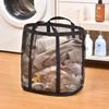 Portable Foldable Wall-Mounted Laundry Hamper: Large Capacity Mesh Basket for Bathroom Storage