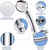 3 Modes Pressurized Shower Head Sliver High Pressure Rainfall  Bathroom Handheld Showerhead Set with Hose and Holder Accessories