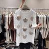 T-shirt invernale extra large in tessuto spazzolato spesso: Manica corta da donna, snellente, coprente i fianchi, ampia, lunghezza media per 2-300 libbre