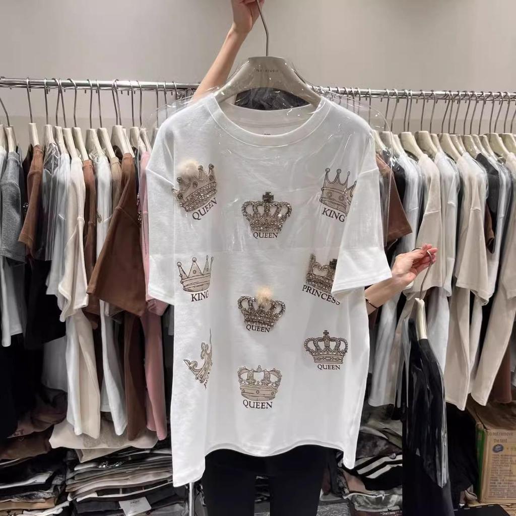 T-shirt invernale extra large in tessuto spazzolato spesso: Manica corta da donna, snellente, coprente i fianchi, ampia, lunghezza media per 2-300 libbre