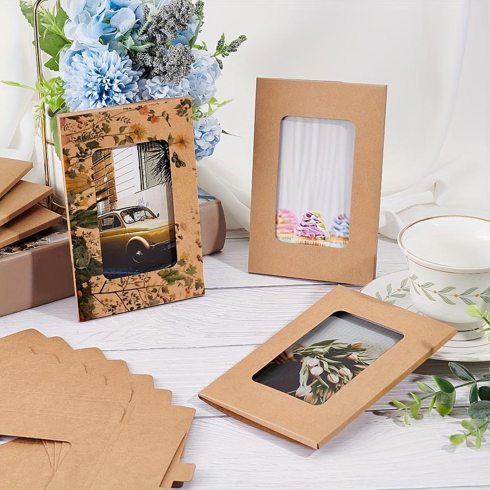 50 Buste Kraft con Finestra Design Pieghevole Ideali Per Cartoline Regalo Inviti Matrimoni Biglietti da Visita e Biglietti d'Auguri