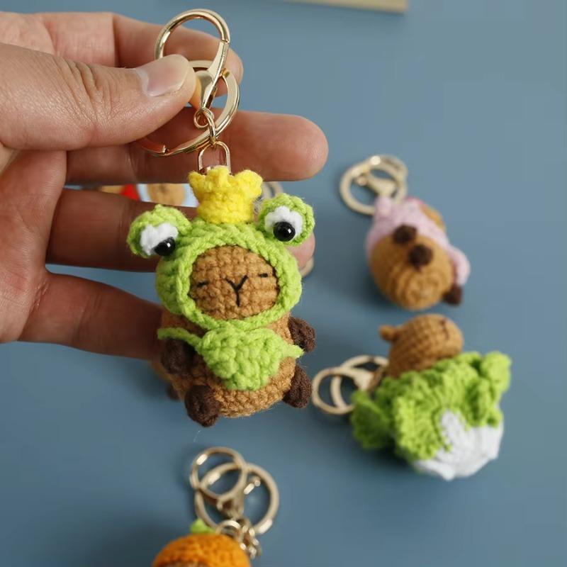 1-10PCS Capybara Crochet Doll Ornament Crochet Positive Energy Dolls Handmade Toy Desk Office Room Decoration Christmas Gifts