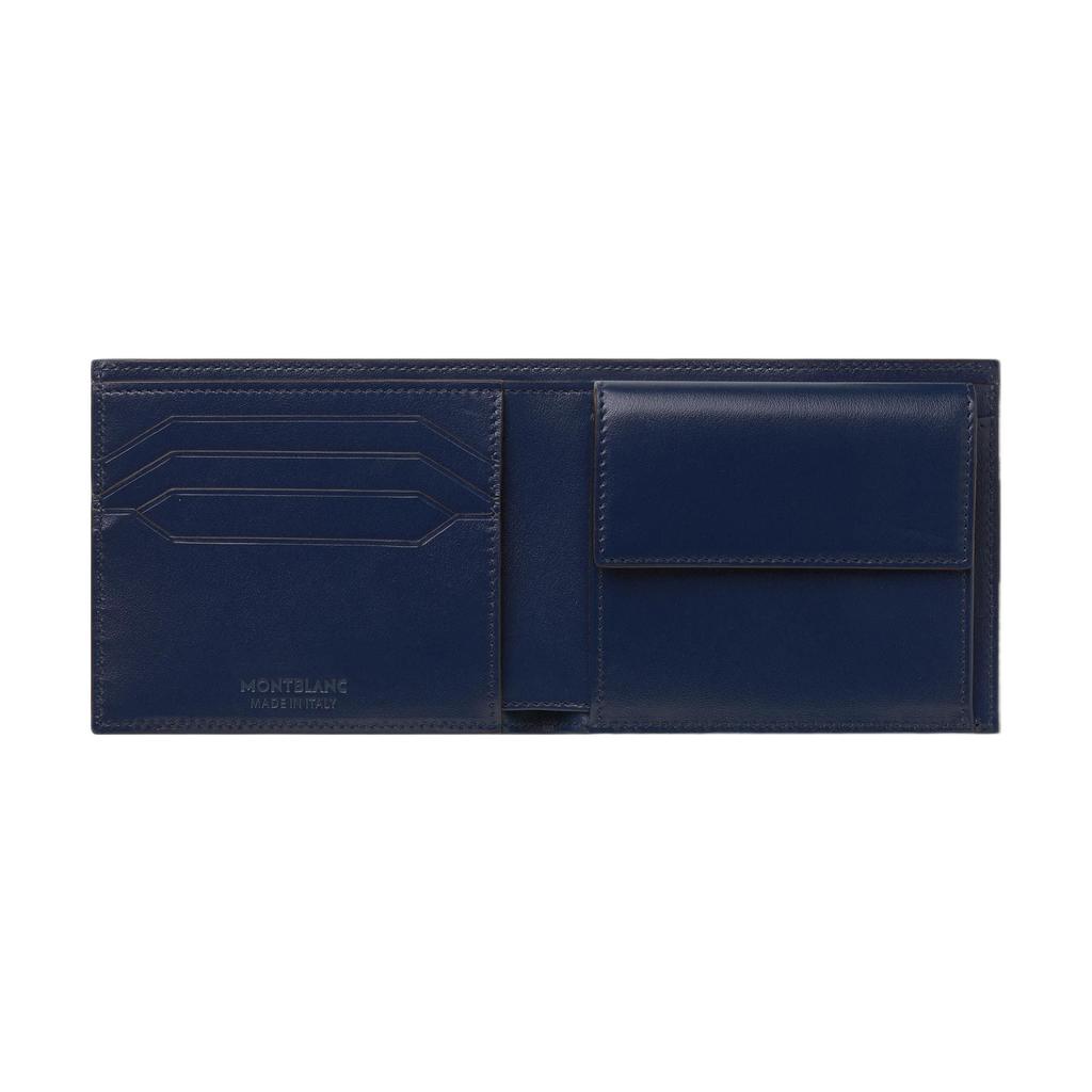Montblanc Hexagonal White Star Calfskin Wallet Men Wallet Ink-Blue 131934