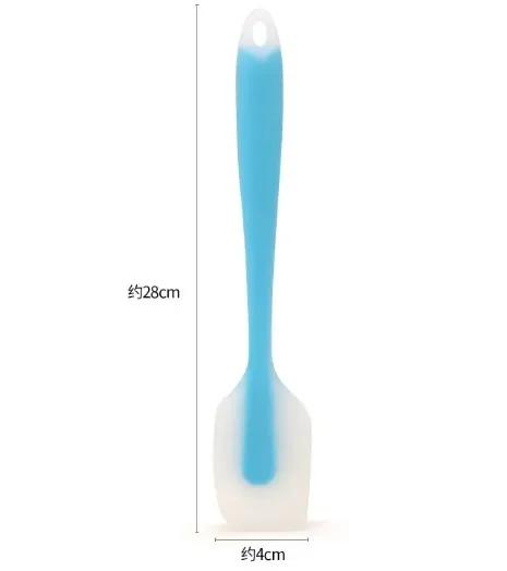 Tårtkräm Silikonskrapa Krämsskrapa Tårtverktyg Två Storlekar Halvtransparent Huvud Spatel Värmebeständigt Bakverktyg