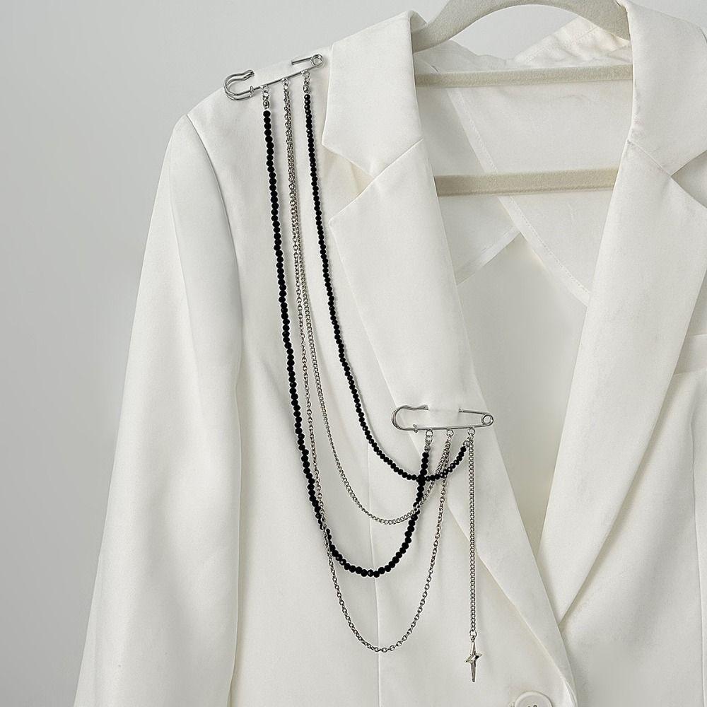 Heart Pants Chain Pin Minimalist Style Trouser Fastener Tassel Chain Brooch  Jewelry Accessories