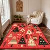 Christmas Style Red Living Room Carpet Christma Tree Decoration Bedroom Fluffy Thickened Rug Indoor Cloakroom Non-slip Floor Mat
