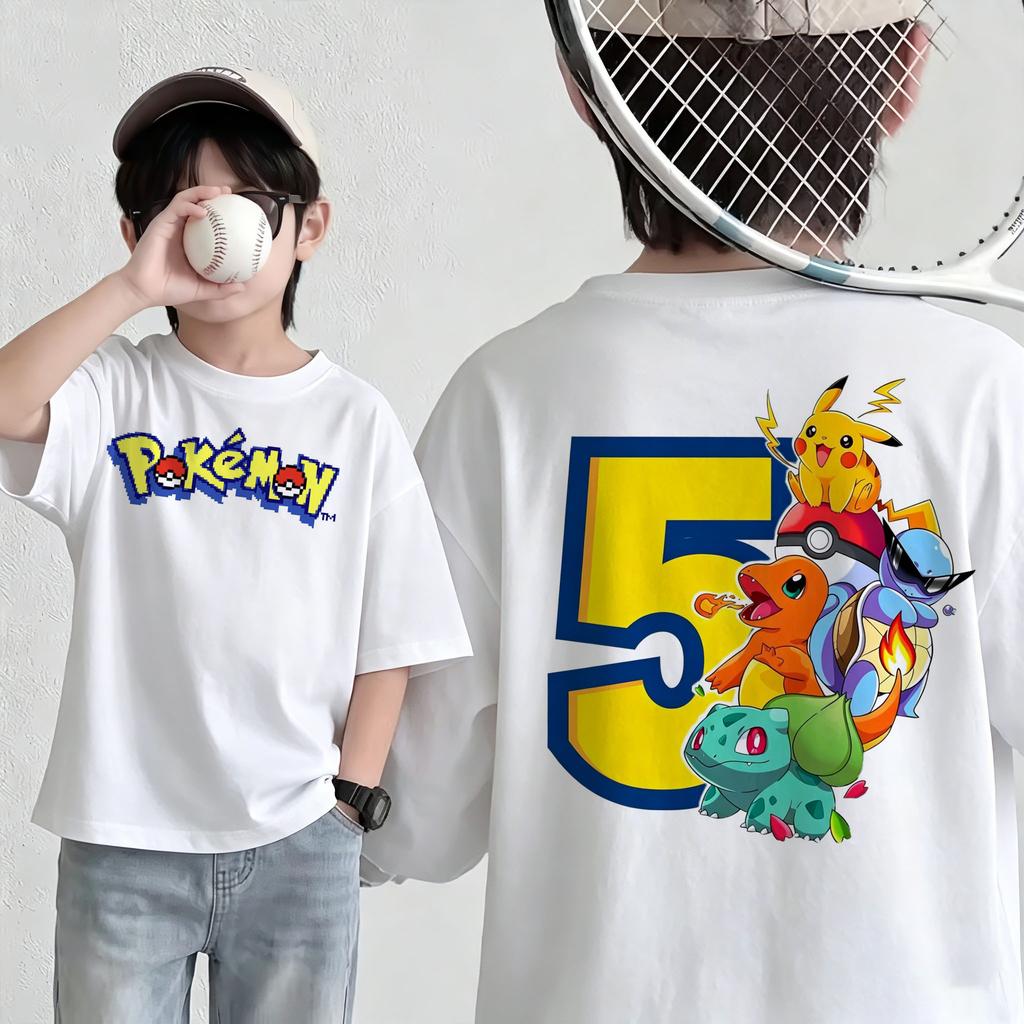 New summer Pokémon Tshirt casual printed shortsleeved shirt fashionable street style top suitable for both men and women