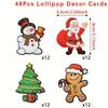 48 st jul-tema klubbkort med design av jultomten, snögubbar, pepparkaksgubbar, dekorationsgåva, glädjefull jul