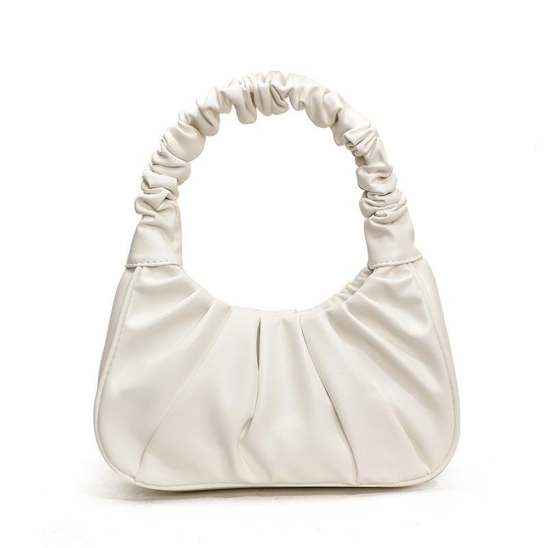 

Высококлассная модная плиссированная сумка подмышку женская новая трендовая нишевая темпераментная универсальная портативная сумка-облако белый