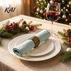 Table Setting Ornaments 6Pcs Christmas Napkin Rings, Red And Green Decorative Holders, Holiday Decor Reusable Festive Bands for Dinner Decoration