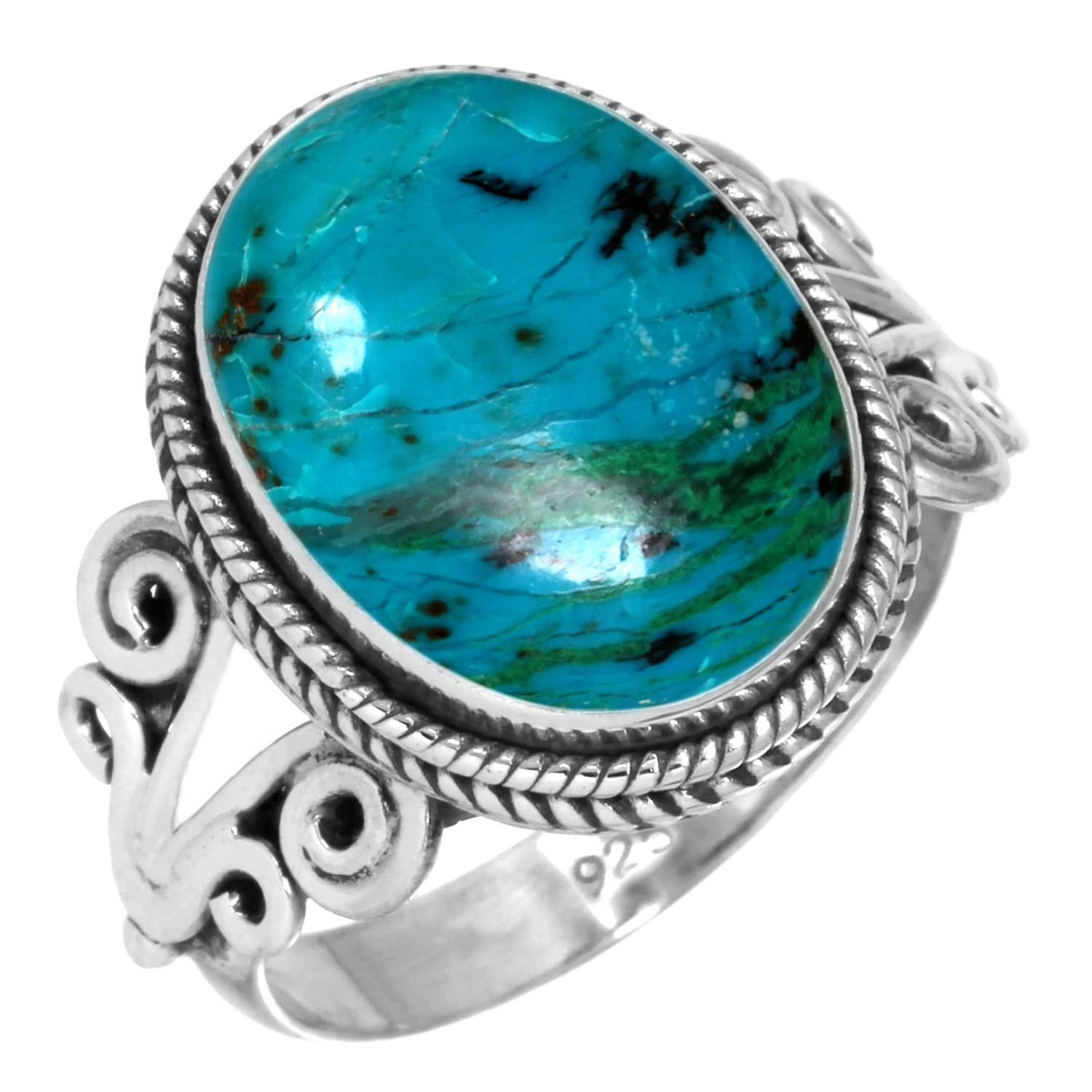 

Кольцо из стерлингового серебра 925 пробы с женским драгоценным камнем, ювелирное изделие ручной работы, новогодний подарок, амазонит, ангелит, голубой опал, ботсванский агат, мохаве, лазурит, хризоколла 7.5