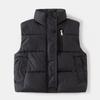Boy's Zipper Shirt Sleeveless Cotton Coat Solid Color Coat Vest