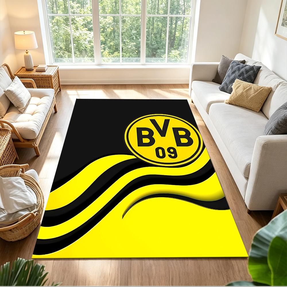 Borussia Dortmund Passion Anti-slip Rug Soft Plush Non-slip Bottom Pet-friendly Living Room Retro American Style Birthday Gift for Family