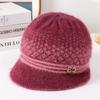 Winter new middle-aged and elderly hats women's fleece warm women's ear protectors knitted wool hats mother grandma hats women