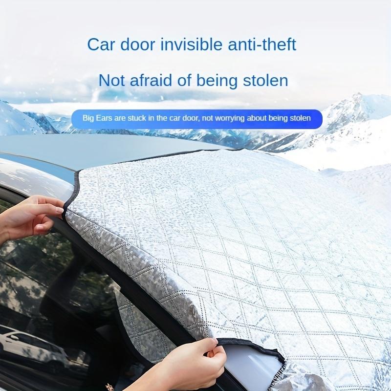 1PC Heavy Duty Car Windshield Snow Cover – All Weather Protection,Blocks Snow,Ice,Frost,Sun & Dust – Easy Install, Universal Fit