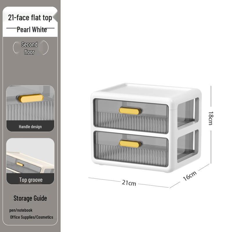 Transparent Large Capacity Cosmetic Storage Box with Drawers for Makeup, Jewelry, and Masks
