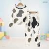 Boys Girls Abstract Printed Hooded Long Sleeve Sweatshirt And Cuffed Pants Two Piece Set