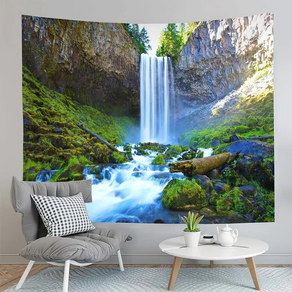 Tropical Forest Waterfall Tapestry Office Living Room Decoration Home Wall Tapestry