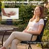 Outdoor Seat Cushions Set of 2 with Ties, Waterproof Garden Seat Pads, Black