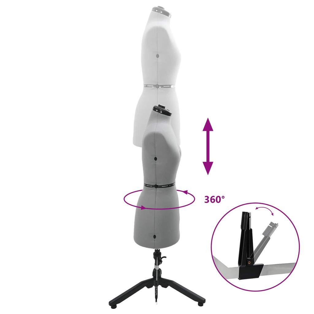 Adjustable Dress Form for Women Gray S Velvet