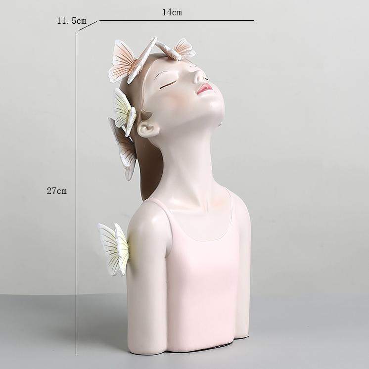 Butterfly Girl Resin Sculpture Character Model Vase Modern Home Decor Living Room Bedroom Countertop Vase Gift Nordic Decor Home