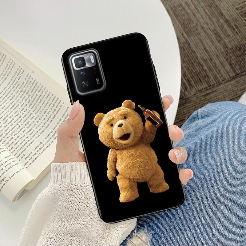 

Чехол для телефона Xiaomi Redmi Note 11 10 Pro Note 8 Pro 9Pro Note9 9S 10S 9T Redmi 10 9C 9A, чехол с изображением плюшевого мишки и пива Redmi Note10 Pro
