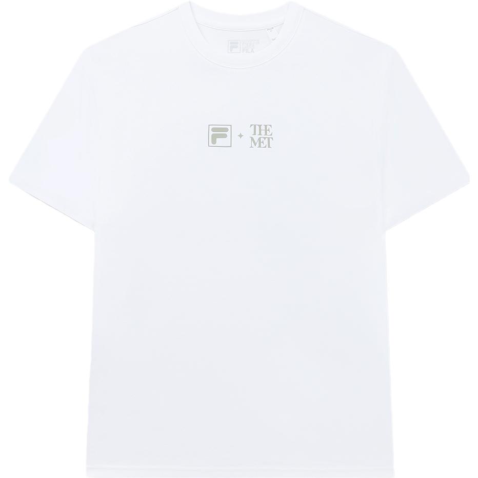 

FILA 2023 Новая летняя повседневная однотонная универсальная трикотажная футболка с коротким рукавом для мужчин, топы белого цвета F11M338101FWT XL