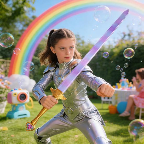 40,5" Einziehbarer Anime Cosplay Bedruckter Ausziehbarer Requisit für Halloween Lila Waffe Waffe 3D Kostüm Bühnenperformance