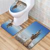 Beach View Bathroom Floor Mat Three-Piece Toilet Carpet Toilet Mat Set Door Mat Bathroom Non-Slip Mat
