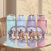 1PC Cowboy Circular Badge Vintage Pattern 750ml Color Plastic Sports Water Bottle Leakproof Flip Straw Lid Suitable for Sports Office Home Use
