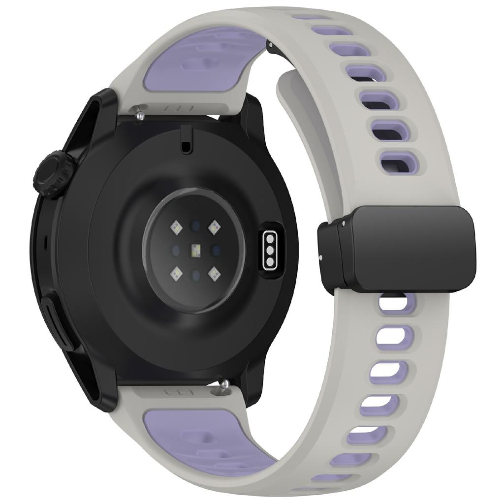 22mm Magnetic Buckle Dual Color Silicone Strap for Coros Pace 4/3/Apex 4 42mm/Apex 2 Pro/Apex Pro/Apex 46mm Quick Release Watch Band