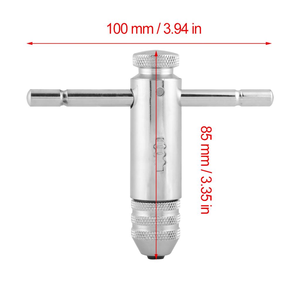 New Arrival 3mm8mm Reversible M3M8 T Bar Handle Ratchet Tap Wrench Holder For Tap And Die Set